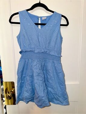 abercrombie kids Light Blue Embroidered Sleeveless Romper